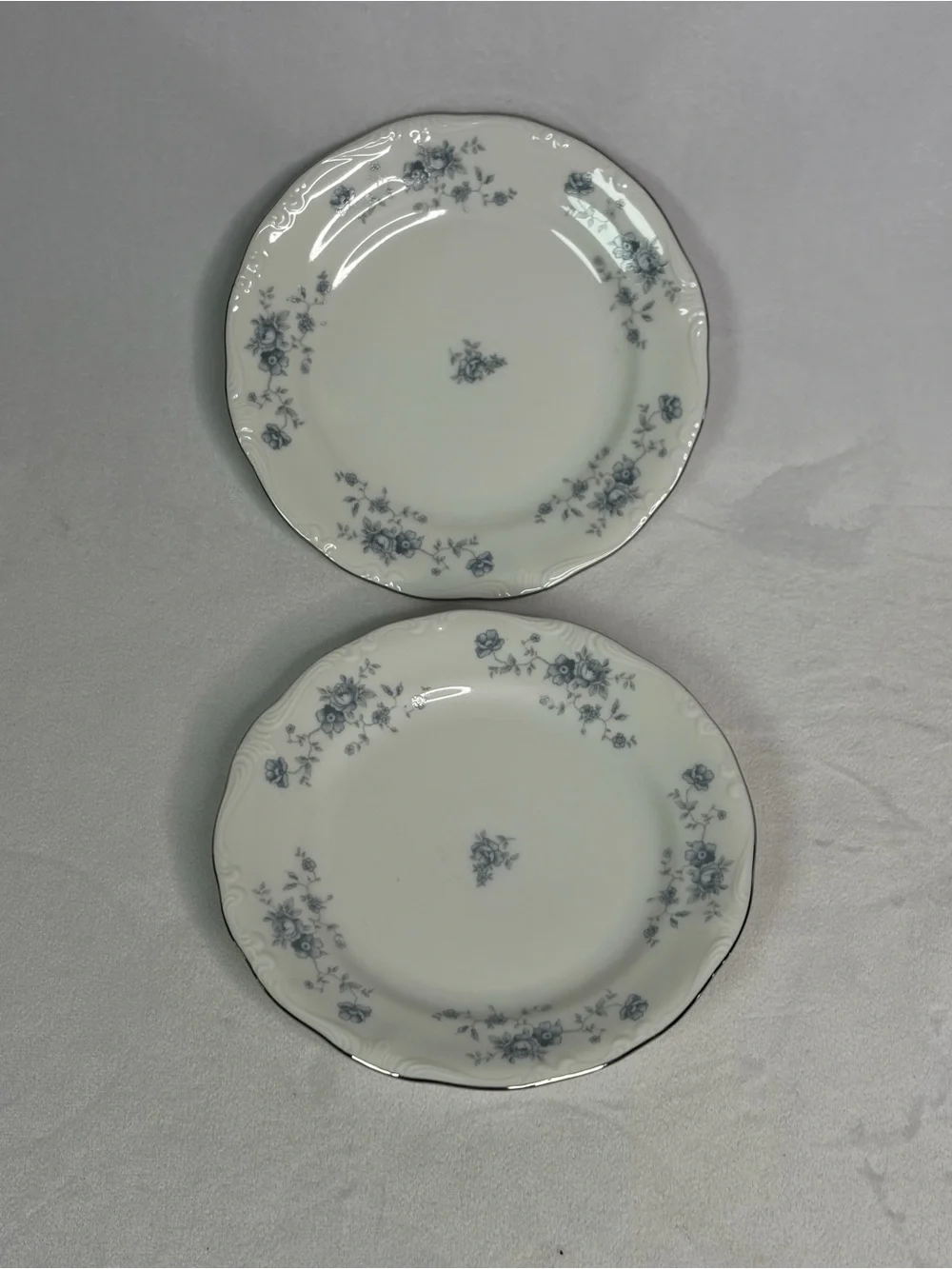 Blue Garland, Johann Haviland, Bread and Butter, Bavaria Germany Lot of 2